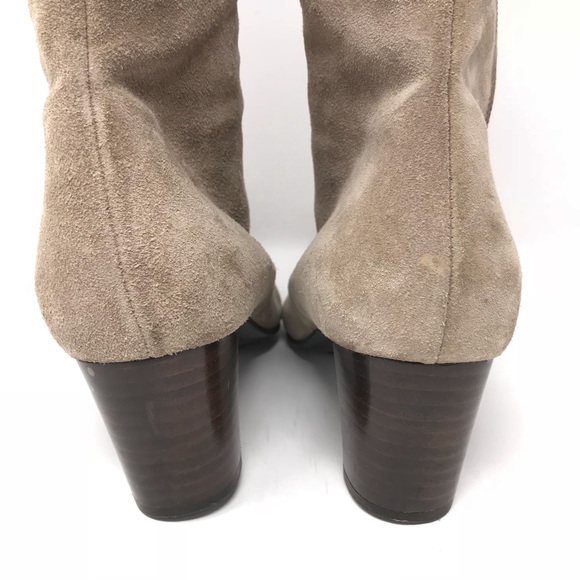 Boden Suede Boots Pointed Toe Knee High Heel ZIP - Picture 6 of 8